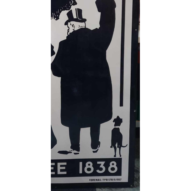 Plaque émaillée RVS compagnie d'assurances vie, 1957