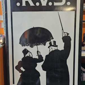 Plaque émaillée RVS compagnie d'assurances vie, 1957