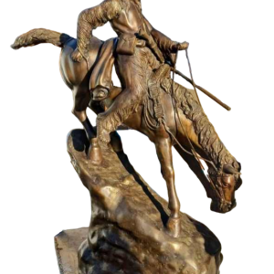 Monumentaal bronzen beeld 'Bergman', paard en ruiter, 20e eeuw