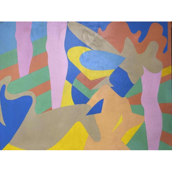 Huile sur toile « POP ART » années vers 1970 signée Manette