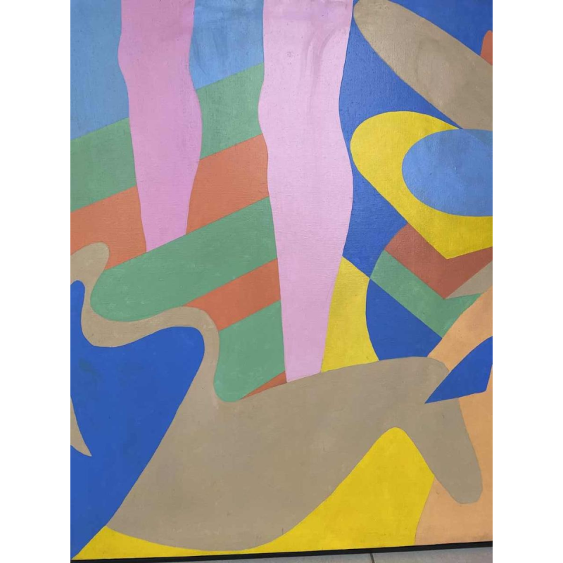 Huile sur toile « POP ART » années vers 1970 signée.