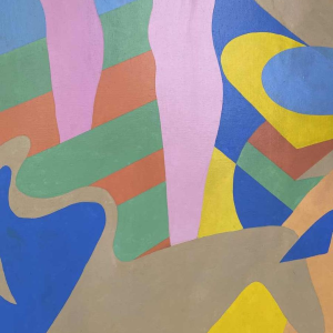 Huile sur toile « POP ART » années vers 1970 signée.