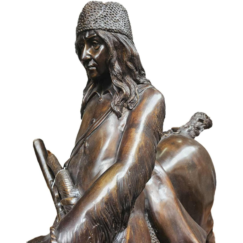 Sculpture monumentale en bronze 'Mountain Man', cheval et cavalier, 20ème siècle