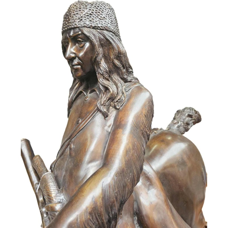 Monumentaal bronzen beeld 'Bergman', paard en ruiter, 20e eeuw