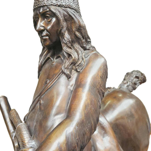 Monumentaal bronzen beeld 'Bergman', paard en ruiter, 20e eeuw