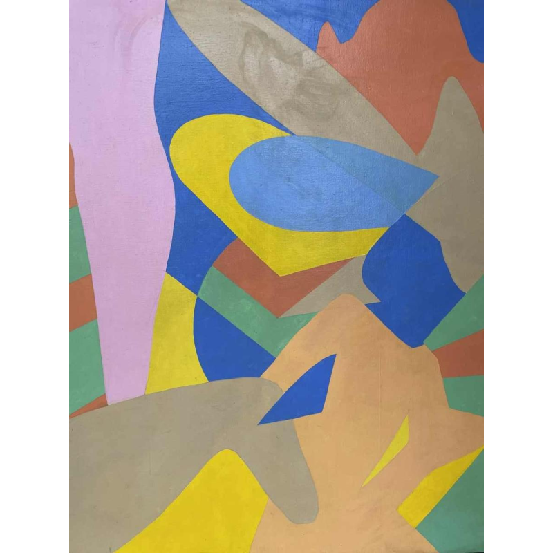 Huile sur toile « POP ART » années vers 1970 signée.