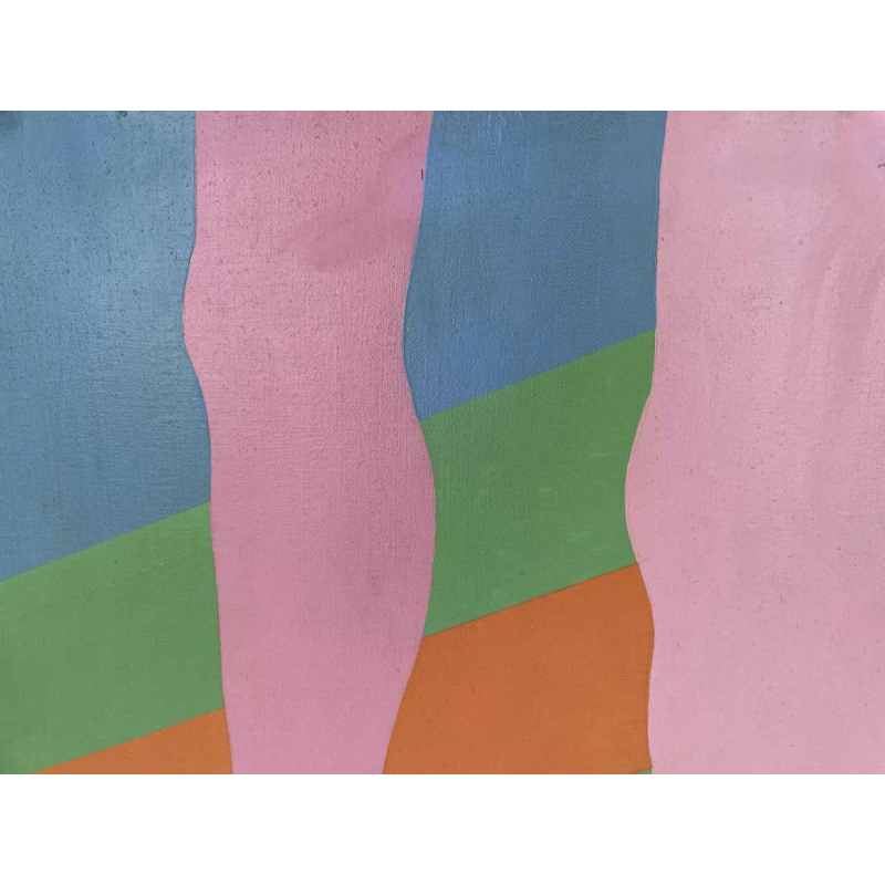 Huile sur toile « POP ART » années vers 1970 signée.