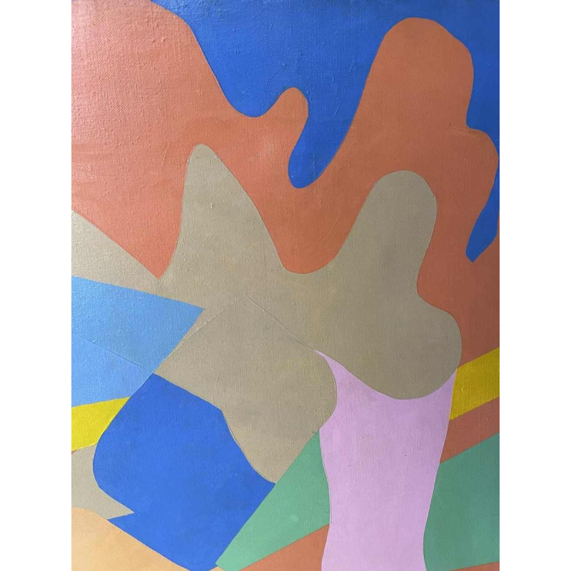Huile sur toile « POP ART » années vers 1970 signée.