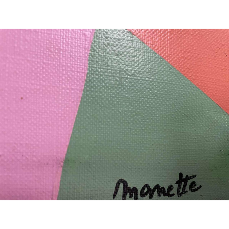 Huile sur toile « POP ART » années vers 1970 signée.