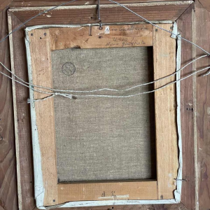 Nino GIUFFRIDA (1924-) Girl with tulips oil on canvas 27.5x22.5 cm