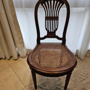 Set of 4 Louis XVI mahogany chairs, hot-air balloon back