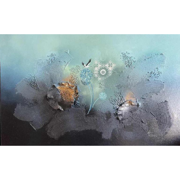 Philippe Waxweiler (1943-): « Mon jardin secret » hsp 55x93 cm