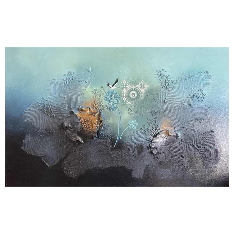 Philippe Waxweiler (1943-): « Mon jardin secret » hsp 55x93 cm
