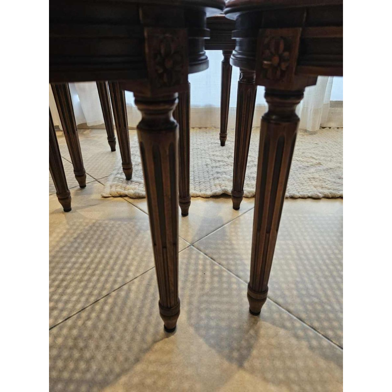 Suite de 4 chaises Louis XVI en acajou, dossier montgolfière