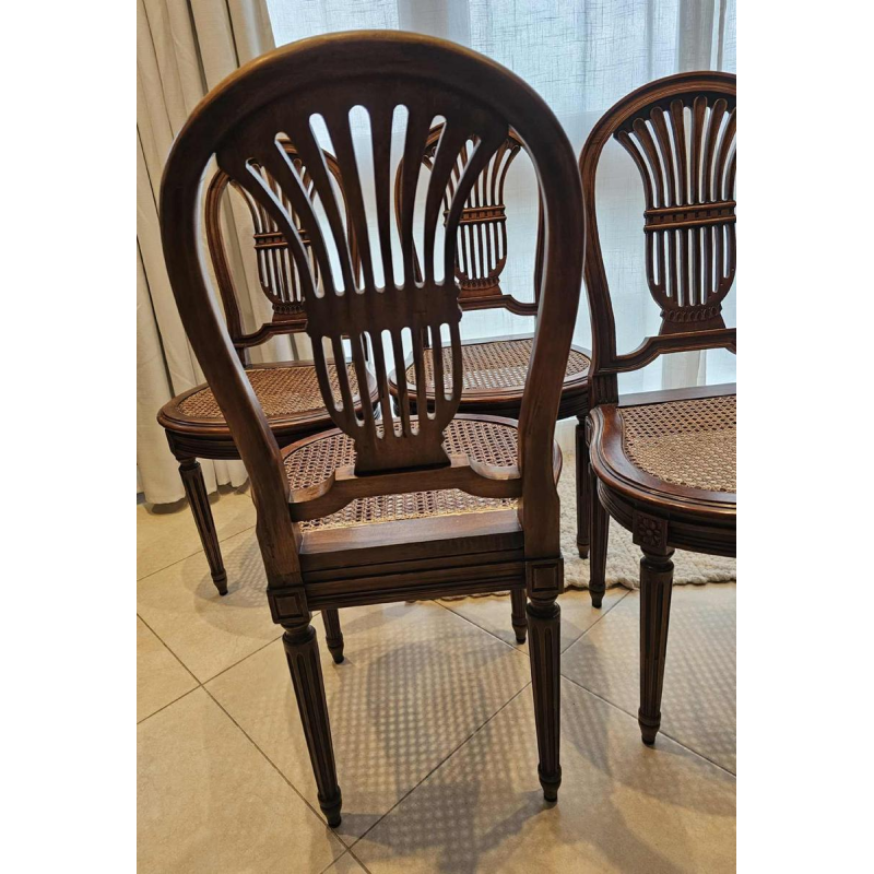 Set van 4 mahoniehouten Louis XVI stoelen, hete lucht ballon rugleuning