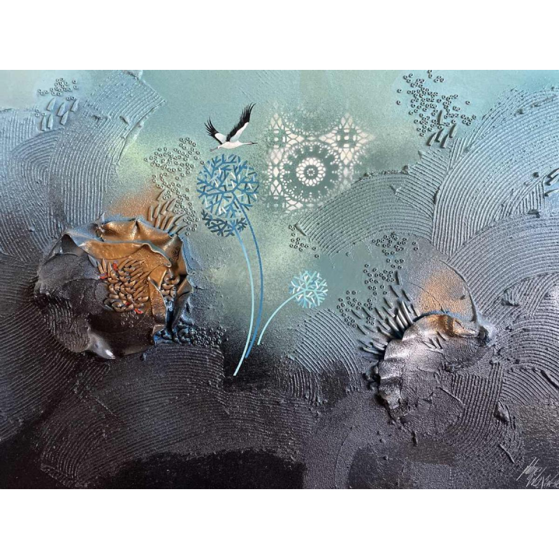 Philippe Waxweiler (1943-): « Monjardinsecret » hsp 55x93 cm