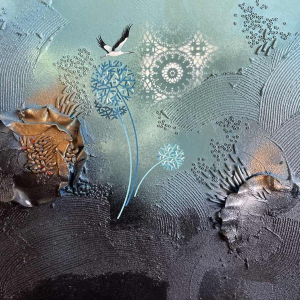 Philippe Waxweiler (1943-): « Monjardinsecret » hsp 55x93 cm