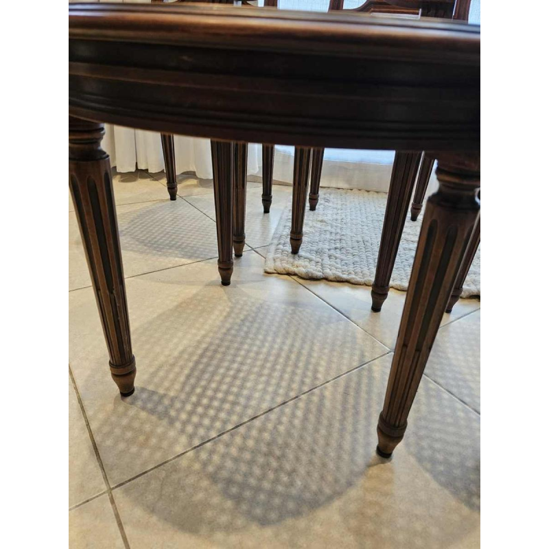 Suite de 4 chaises Louis XVI en acajou, dossier montgolfière