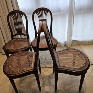 Set van 4 mahoniehouten Louis XVI stoelen, hete lucht ballon rugleuning