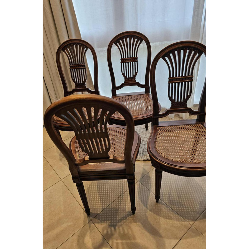 Set van 4 mahoniehouten Louis XVI stoelen, hete lucht ballon rugleuning