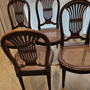 Set van 4 mahoniehouten Louis XVI stoelen, hete lucht ballon rugleuning