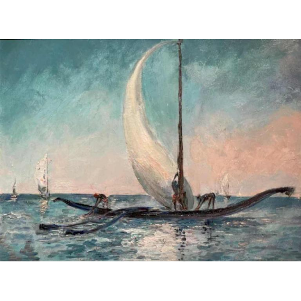 Paul DAXHELET (1905-1993): Vissers in Zanzibar.