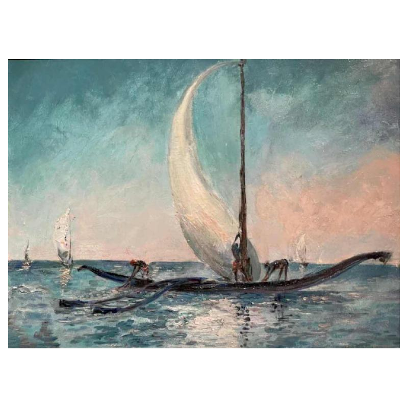 Paul DAXHELET (1905-1993) : « Pêcheurs à Zanzibar »