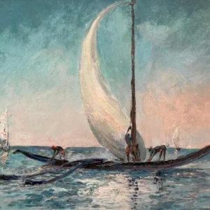 Paul DAXHELET (1905-1993): Fishermen in Zanzibar.