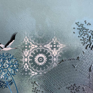 Philippe Waxweiler (1943-): « Mon jardin secret » hsp 55x93 cm