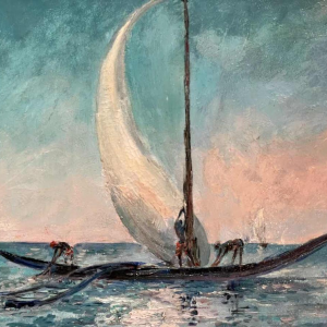 Paul DAXHELET (1905-1993): Fishermen in Zanzibar.