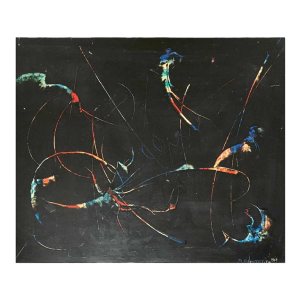 Delmotte Marcel "Composition" tableau huile sur panneau - 1969