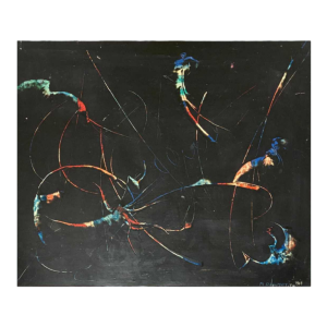 Delmotte Marcel "Composition" painting oil on panel - 1969