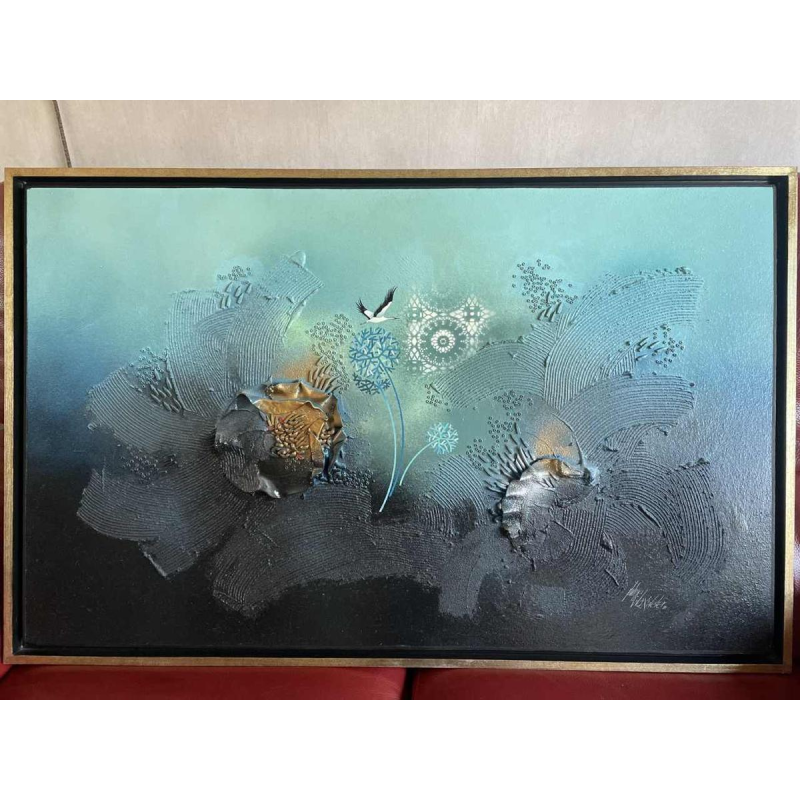 Philippe Waxweiler (1943-): « Mon jardin secret » hsp 55x93 cm