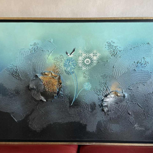 Philippe Waxweiler (1943-): « Monjardinsecret » hsp 55x93 cm