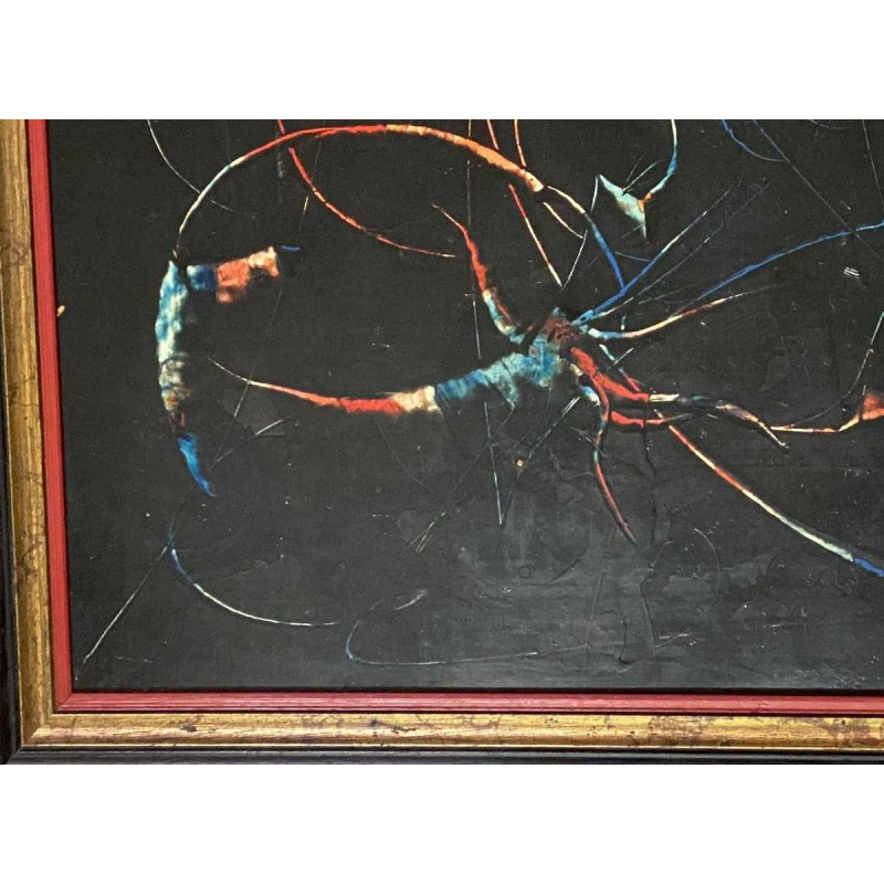 Delmotte Marcel "Composition" painting oil on panel - 1969