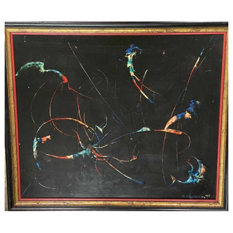 Delmotte Marcel "Compositie" schilderij olieverf op paneel - 1969