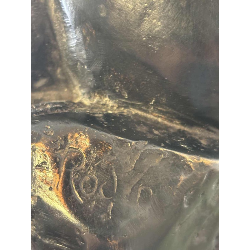 Groot zwart gepatineerd bronzen beeld van De Denker, reproductie naar Auguste Rodin