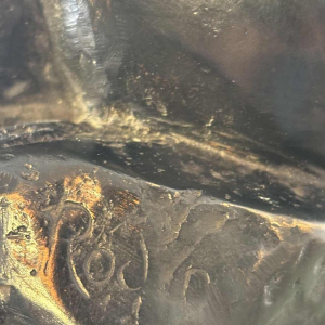 Groot zwart gepatineerd bronzen beeld van De Denker, reproductie naar Auguste Rodin