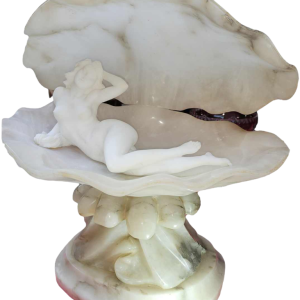 Italiaanse lamp, sculptuur van marmer en albast, 20e eeuw