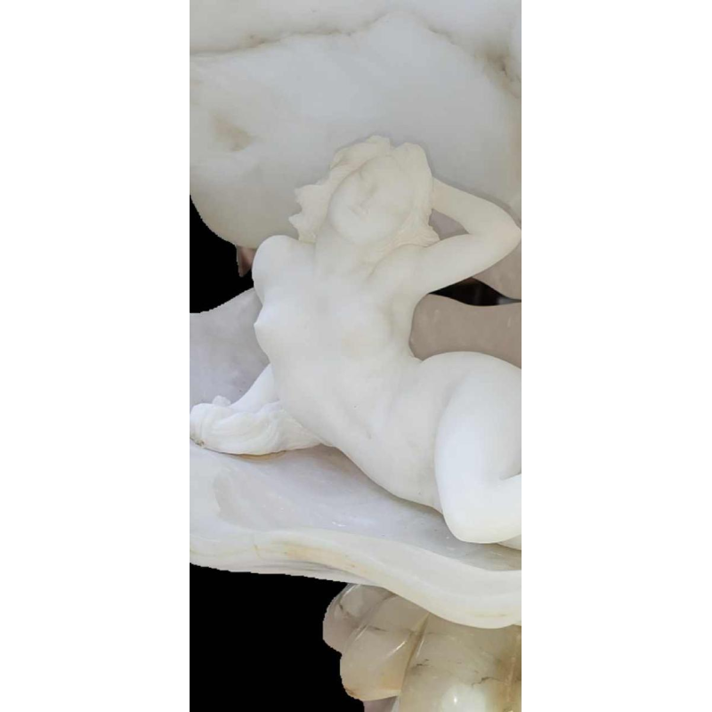 Italian lamp, sculpture in marble and alabaster, 20th century