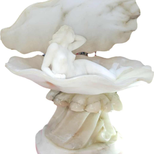 Italiaanse lamp, sculptuur van marmer en albast, 20e eeuw