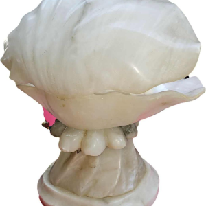 Lampe italienne, sculpture en marbre et albâtre, 20ème siècle