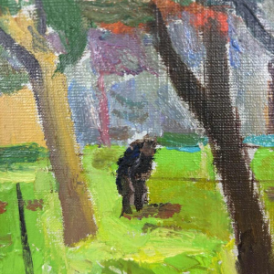 Franck Innocent 'Lente in Heudebouville' post-impressionistische schilderij olieverf op doek, 1978
