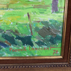 Franck Innocent 'Lente in Heudebouville' post-impressionistische schilderij olieverf op doek, 1978