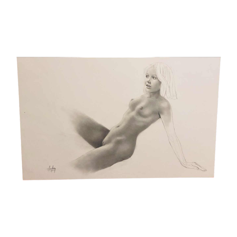 Alain Aslan Gourdon dit Aslan - preparatory drawing for "Lui" magazine