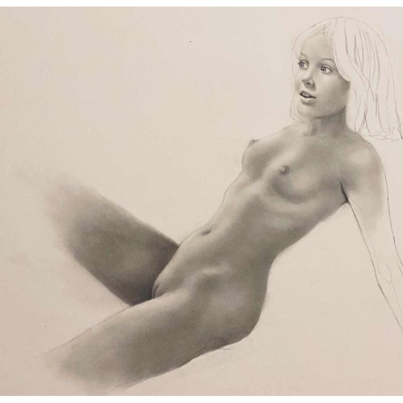 Alain Aslan Gourdon dit Aslan - preparatory drawing for "Lui" magazine