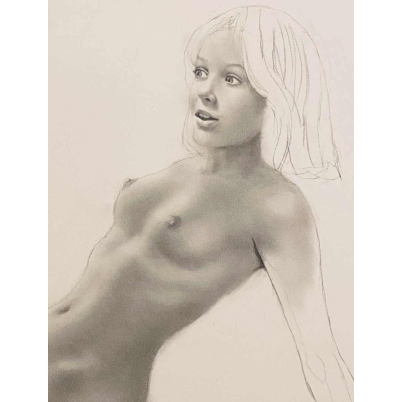 Alain Aslan Gourdon dit Aslan - preparatory drawing for "Lui" magazine