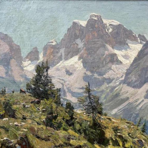 Georg MACCO (1863-1933) Berglandschap met koeien hsp 33x44 cm