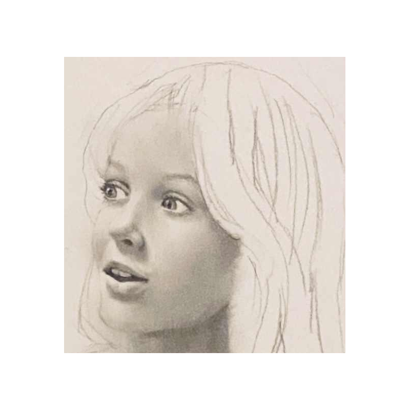 Alain Aslan Gourdon dit Aslan - voorbereidende tekening voor tijdschrift "Lui"