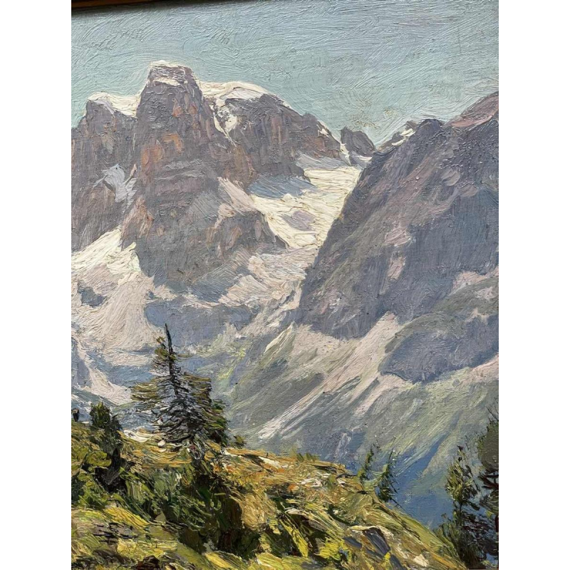 Georg MACCO (1863-1933) Berglandschap met koeien hsp 33x44 cm